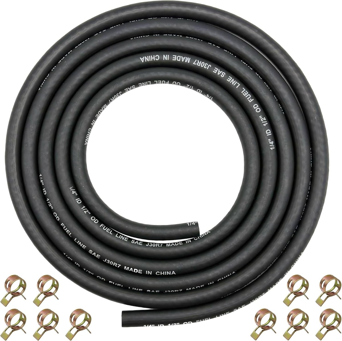YGQ SAE J30R7 Braided Fuel Line, 1/4 in and 3/8 in